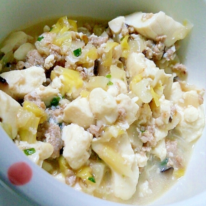 豚挽き肉と白菜と椎茸と豆腐の中華味噌炒め